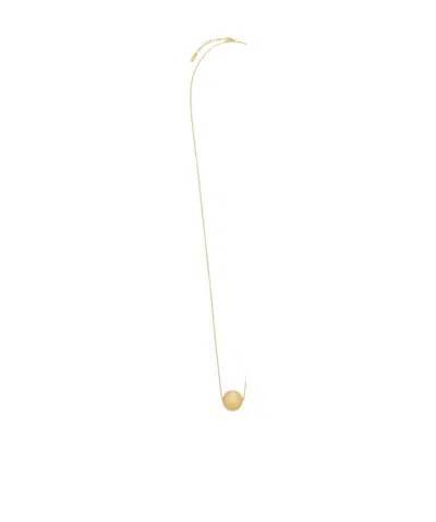 Saint Laurent Large Sphere Necklace In Yellow