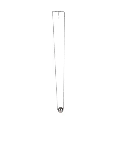 Saint Laurent Large Spherical Metal Necklace In Gray
