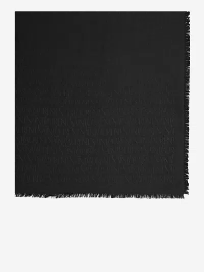 Saint Laurent Large Square Scarf In Black