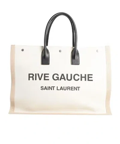Saint Laurent Large Woven Handbag In White