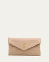 Saint Laurent Large Ysl Envelope Pouch Clutch Bag In Leather