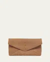 Saint Laurent Large Ysl Envelope Pouch Clutch Bag In Pebbled Leather In Honey Caramel