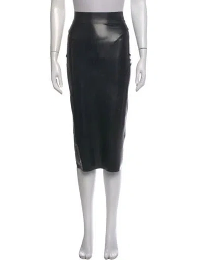 Pre-owned Saint Laurent Latex Midi Length Skirt In Black