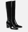 Saint Laurent Lauren 70 Patent Leather Knee-high Boots In Black