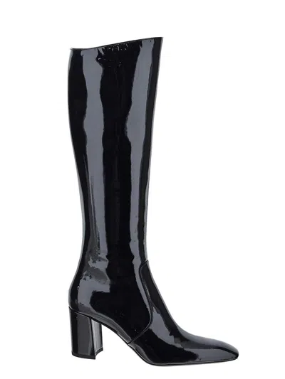 Saint Laurent Lauren Boots In Patent Leather In Black