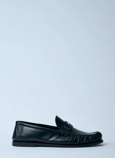 Saint Laurent Laurent Leather Loafers In Black