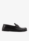 Saint Laurent Laurent Logo-embellished Leather Penny Loafers In Multi