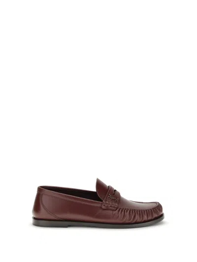 Saint Laurent Laurent Loafers In Burgundy