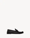Saint Laurent Laurent Logo Plaque Slip-on Loafers In Black