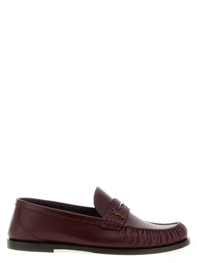 Saint Laurent Laurent Loafers In Burgundy