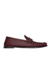 Saint Laurent Cassandre Smooth Leather Penny Loafers In Burgundy