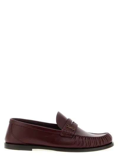 Saint Laurent Laurent Moccasin In Burgundy