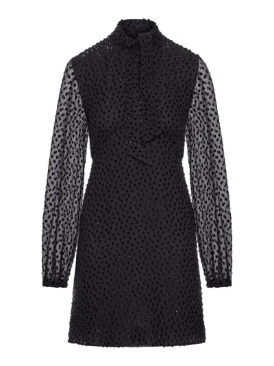 Saint Laurent Lavalier Pois Lurex In Black