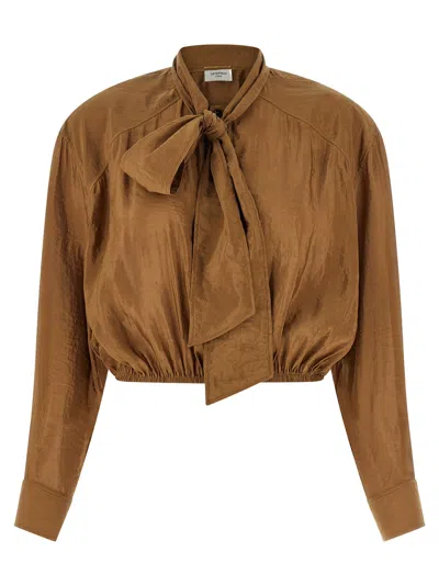Saint Laurent Lavallière Blouse Shirt And Blouse Brown