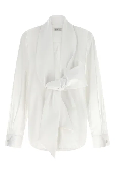 Saint Laurent Theurent Mini Shirt For Women In White