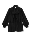 Saint Laurent Lavallière Dress In Silk Crepe De Chine In Black