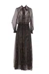 Saint Laurent Long Lavallière Dress In Multicolore