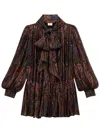 Saint Laurent Silk-blend Patterned Mini Dress