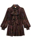 Saint Laurent Silk-blend Patterned Mini Dress