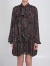 Saint Laurent Lavallière Semi-sheer Dress In Paisley Lurex Silk In Multi