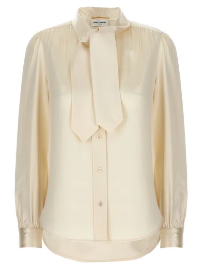 SAINT LAURENT SAINT LAURENT LAVALLIERE SILK SHIRT