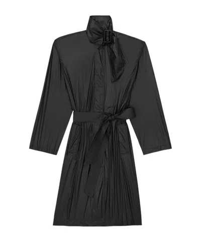 Saint Laurent Lavallière Trench Coat In Nylon In Black