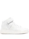 Saint Laurent Lax Distressed Leather Sneakers In White