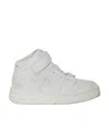 Saint Laurent Lax Sneakers In Washed-out Effect Leather In White