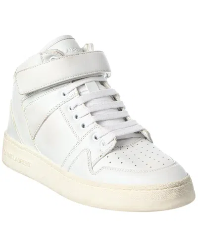 Saint Laurent Lax Leather Sneaker In White