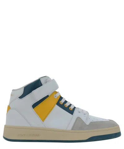 Saint Laurent Lax Mid High-top Sneakers In White