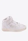 Saint Laurent Leather High-top Sneakers With Logo In White