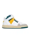 Saint Laurent Lax Colour-block Leather And Suede High-top Sneakers In White