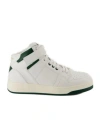 Saint Laurent Lax Round Toe Lace-up Sneakers In White