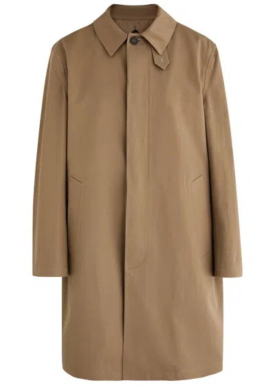 Saint Laurent Layered Cotton Coat In Beige