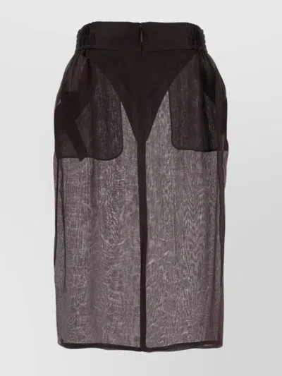 SAINT LAURENT LAYERED WAISTBAND SILK SKIRT