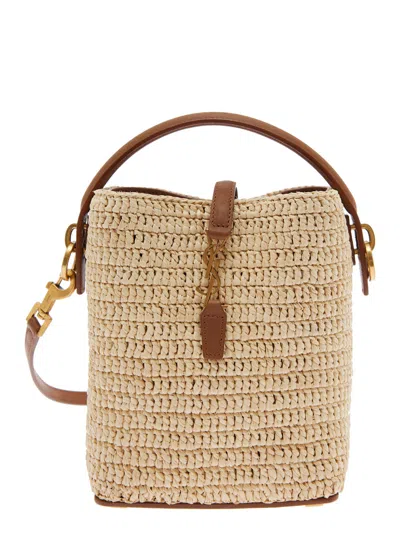 Saint Laurent 'le 37' Beige Mini Handbag With Adjustable And Removable Shoulder Strap And Hook Closu