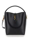 Saint Laurent 'le 37' Black Bucket Bag With Cassandre Closure In Smooth Leather Woman