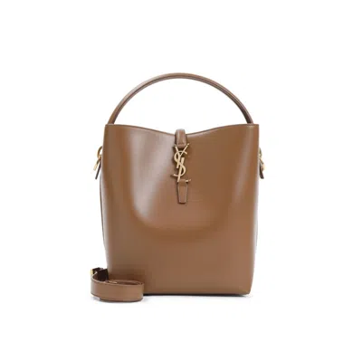 Saint Laurent Le 37 Brown Leather Bucket Bag