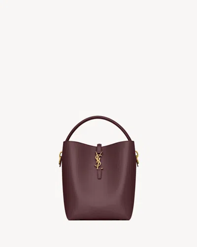 Saint Laurent Le 37 Ysl Bucket Bag In Smooth Leather In Dark Sweet Choco