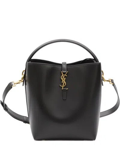Saint Laurent Le 37 Ysl Bucket Bag In Smooth Leather In Black