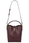 Saint Laurent Le 37 Ysl Bucket Bag In Smooth Leather In Hot Wine