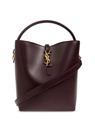Saint Laurent Le 37 Ysl Bucket Bag In Smooth Leather In Dark Sweet Choco
