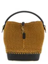 Saint Laurent Raffia And Leather Shoulder Bag With Detachable Strap