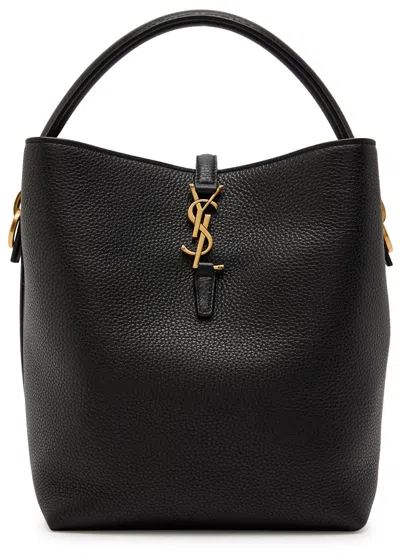 Saint Laurent Le 37 Grained Leather Bucket Bag In Black