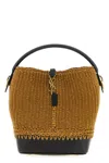 Saint Laurent Raffia And Leather Shoulder Bag With Detachable Strap In Brown