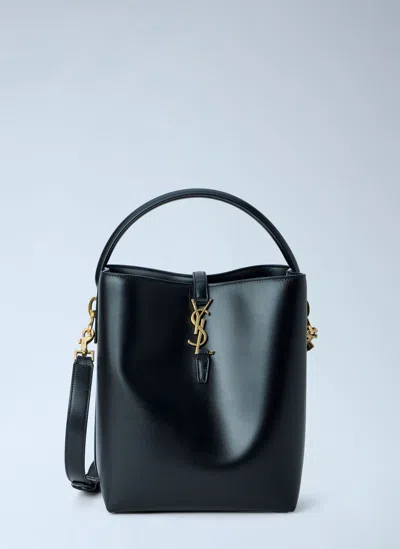 Saint Laurent Le 37 Leather Bucket Bag In Black