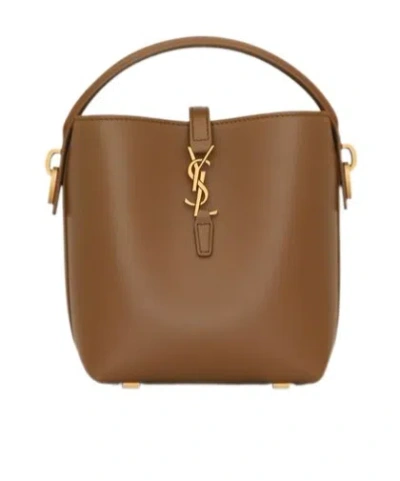 Saint Laurent Le 37 Logo Shoulder Bag In Brown