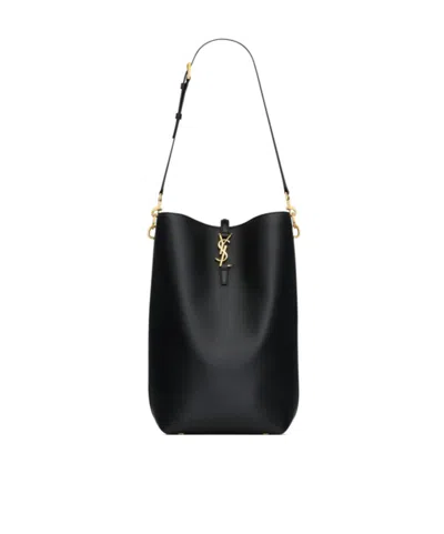 Saint Laurent Le 37 Long Bucket Bag In Black