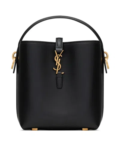 Saint Laurent Le 37 Mini Bag In Polished Leather In Black