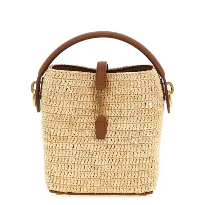 Saint Laurent Le 37 Mini Bucket Bag In Neutral